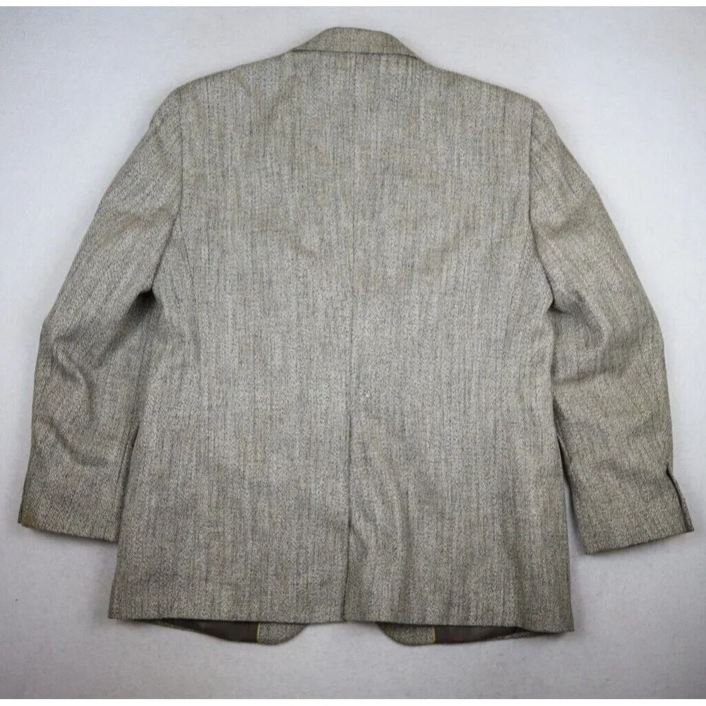 HAGGAR IMPERIAL - MEN'S BEIGE WOVEN BLAZER JACKET SPORT COAT - SIZE 42